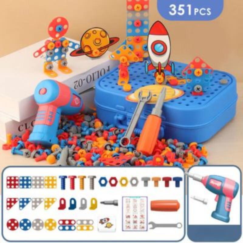 Un jeu captivant composé de 351 pièces multicolores, accompagné d'une perceuse électrique. Les enfants peuvent explorer leur créativité et améliorer leur coordination grâce à ce jeu de construction amusant et éducatif. 