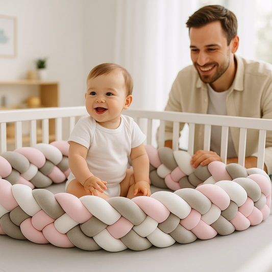 Tour de lit rose gris et blanc | Délicatesse™